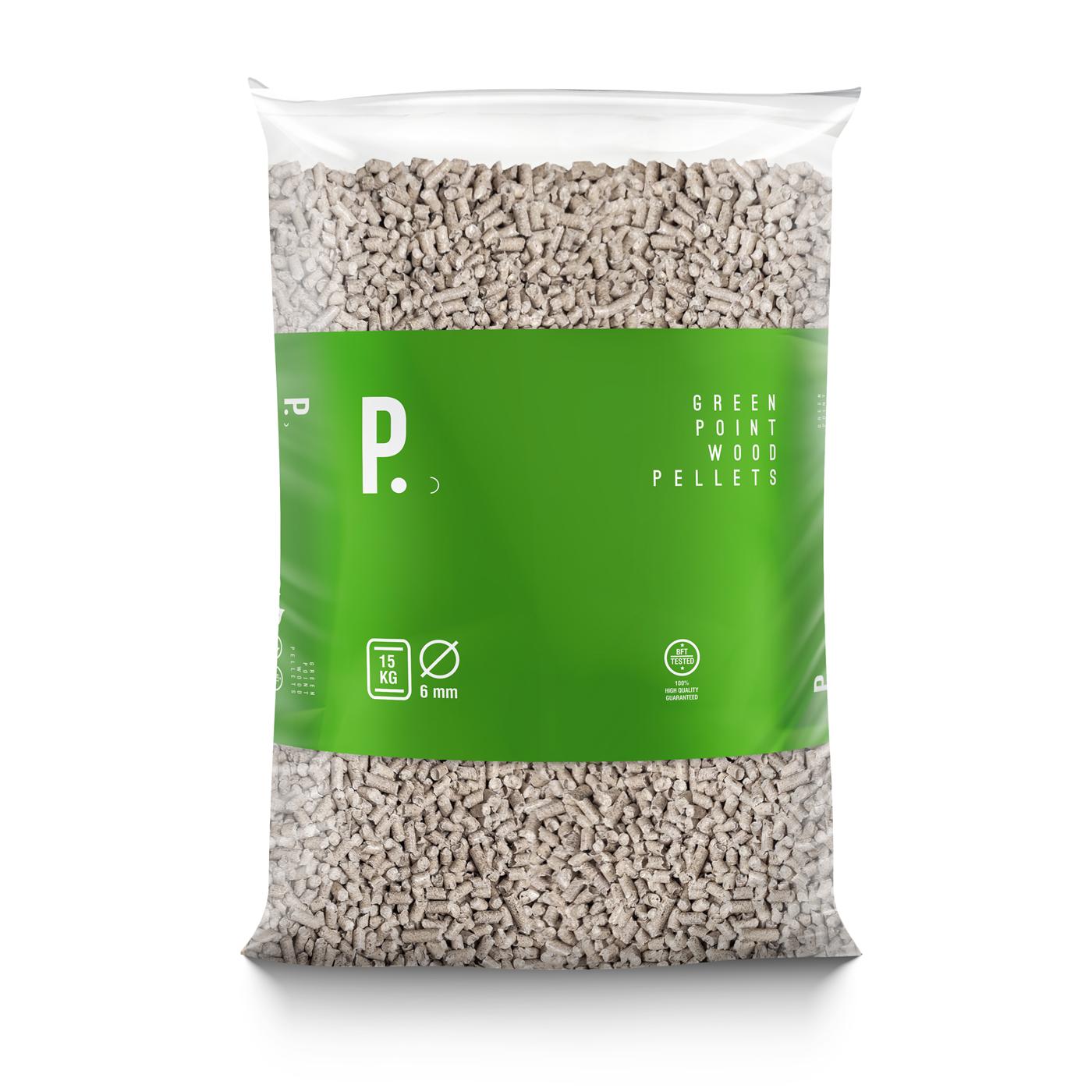 Green Point wood pellet bag